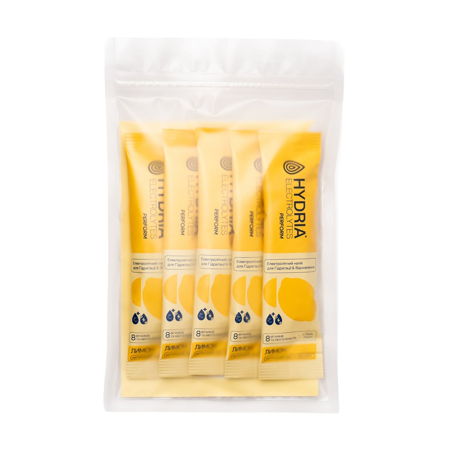 Електроліти Hydria Electrolytes Perform Лимон, в стіках, 5*5 г
