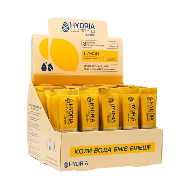 Електроліти Hydria Electrolytes Perform Лимон, в стіках, 60*5 г